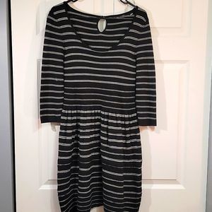 Anthropologie Knitted & Knotted Womens Large Black Elodie Wool Blend Dress